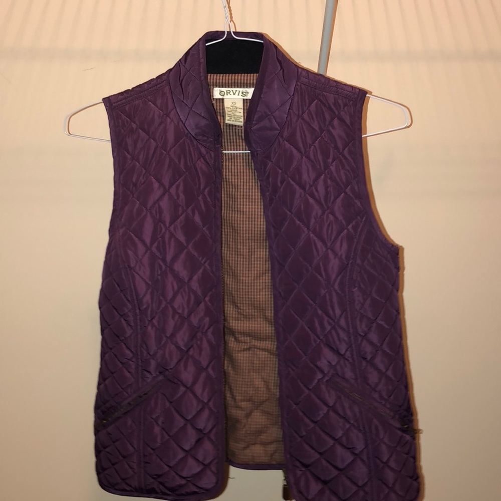 Orvis quilted plum vest